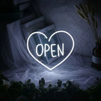 Open Neon Sign for Retail and Business Displays