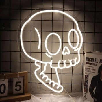 Skull Neon Sign for Bold and Halloween Decor