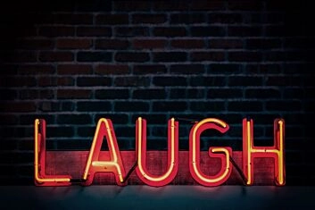 Laugh Neon Sign for Playful and Positive Spaces