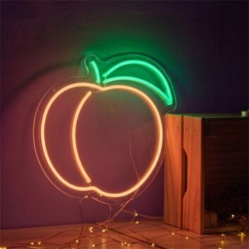 Peach Neon Sign for Whimsical and Nature Decor