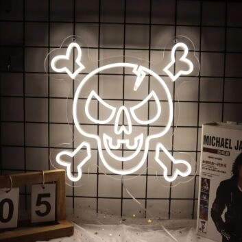 Skull Neon Sign for Halloween and Edgy Decor