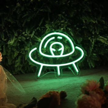 Alien Neon Sign for Playful Spaces