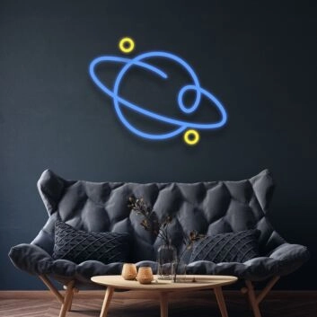 Planet Sign Neon Sign for Space Enthusiasts