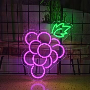 Grapes Neon Sign for Wine Enthusiasts