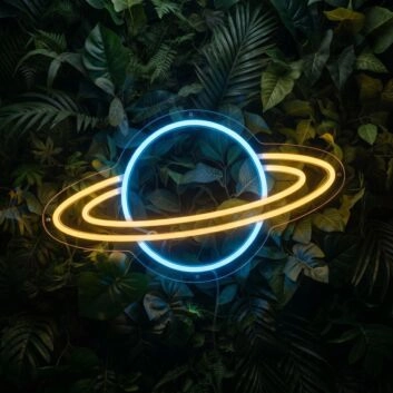 Saturn Neon Sign for Space Decor