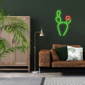 Cactus Neon Sign for Desert Themes