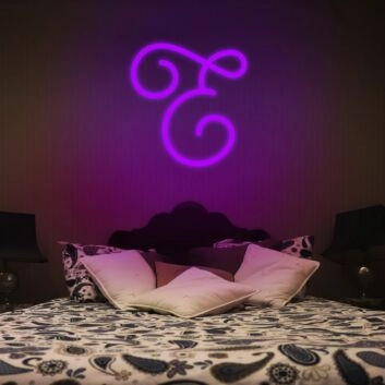 Letter E Neon Sign for Personalized Settings