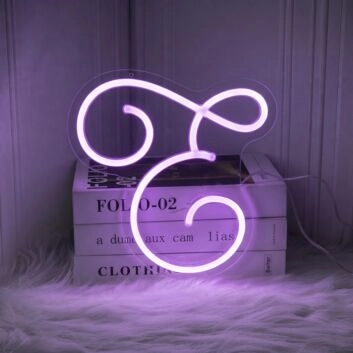 Letter E Neon Sign for Personalized Settings