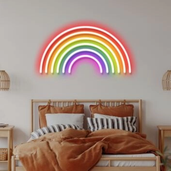 Rainbow Sign Neon Sign for Colorful Decor