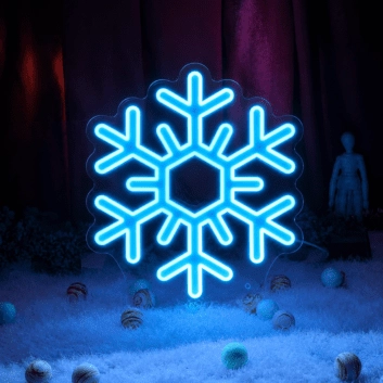 Snowflake Neon Sign for Winter Decor