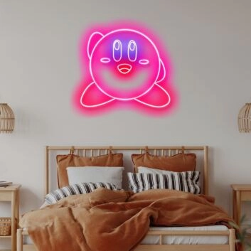 Kirby Neon Sign Ideal for game rooms and kids&#039; spaces