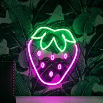 Strawberry Neon Sign Perfect for adding a sweet touch to kitchens and cafes