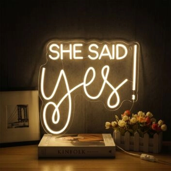 She Said Yes Neon Sign Commemorate your engagement
