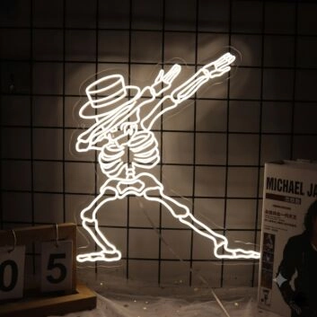 Dabbing Skeleton Sign Neon Sign Add a fun touch to Halloween decor