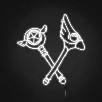 Sakura Wands Neon Sign Add a touch of cherry blossom magic