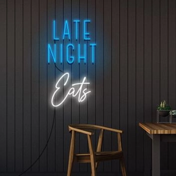 Late Night Eats Neon Sign Perfect for late-night diners