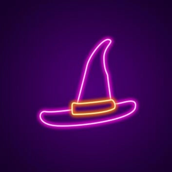 Witch Hat Custom Neon Sign Perfect for Halloween decorations