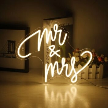 Mr Mrs Neon Sign Celebrate weddings and anniversaries