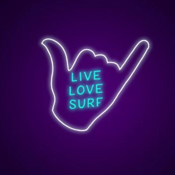 Live Love Surf Neon Sign Perfect for beach lovers