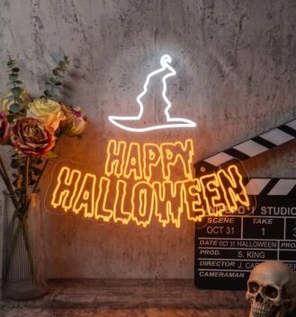 Happy Halloweens Neon Sign Perfect for Halloween decorations