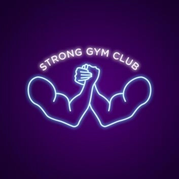 Strong Gym Club Neon Sign Motivate yourself at the gym