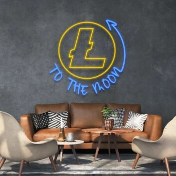 Litecoin To The Moon Sign Neon Sign Celebrate cryptocurrency