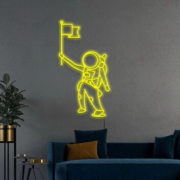 Landed Astronaut Neon Sign Perfect for space enthusiasts
