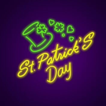 St Patricks Day Neon Sign Celebrate St. Patrick's Day
