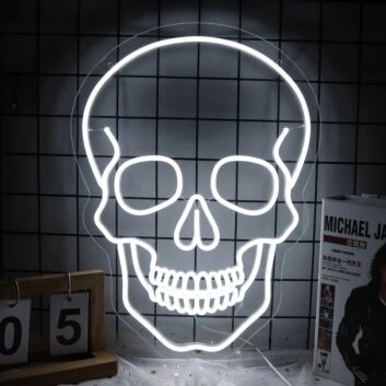 Simple Skull Customizable Sign Neon Sign Add a personal, edgy touch