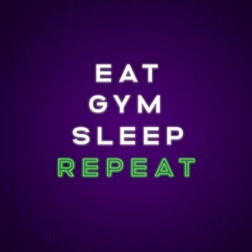 Eat Gym Sleep Repeat Neon Sign Perfect for fitness enthusiasts