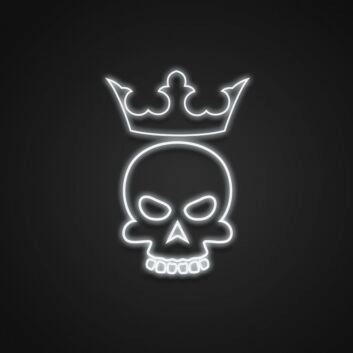 King Skull With Crown Neon Sign Add a regal, edgy vibe to your space
