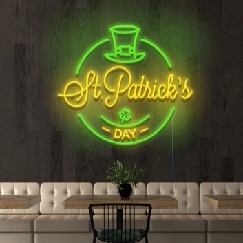 Happy St Patricks Day Neon Sign Celebrate St Patrick&#039;s Day with style
