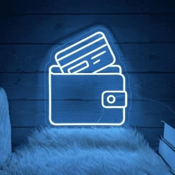 &#39;Wallet&#39; neon sign