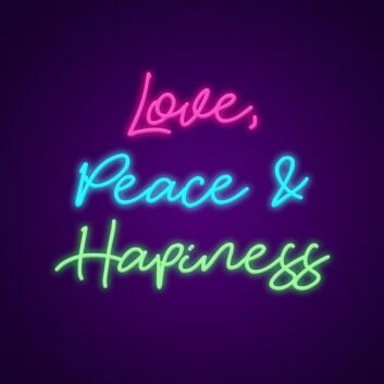 Love Peace And Happiness Neon Sign Spread positivity and joy in any space