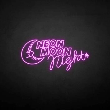 &#39;Neon moon night&#39; neon sign