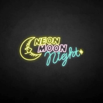 &#39;Neon moon night&#39; neon sign