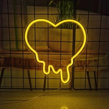 Melting Heart Neon Sign Add a romantic and whimsical vibe