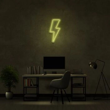 Lightning Strike Neon Sign Add an electrifying and dynamic vibe