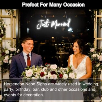Just Married Neon Sign Wedding Celebration