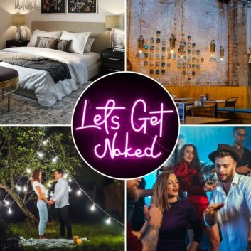 Let&#039;s Get Naked Neon Sign Bedroom Bold
