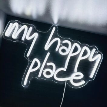 My Happy Place Multicolor Bedroom Neon Sign Cozy Vibes