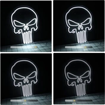 Skull Multicolor Bedroom Neon Sign Edgy Room Decor