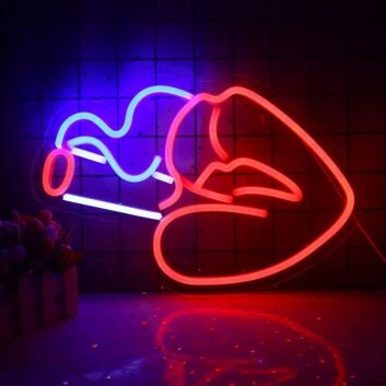 Smoking Mouth Neon Sign Bar Lounge