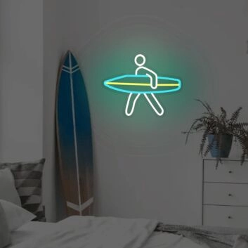 Surfer Sandy Shore Neon Sign Beach House Fun