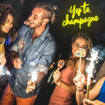 Yes to Champagne Neon Sign Celebration