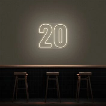 Add a Vibrant Touch to Weddings, Birthdays, and Bars with the 20 LED Neon Number Sign.