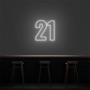 Brighten Your Special Celebrations and Spaces: 21 LED Neon Number LED Neon Sign for Weddings, Birthdays, and Home Ambiance.