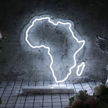 Brighten Your Space: Africa Continent LED Neon Sign for Home, Office, Bars, Weddings, and Celebrations.