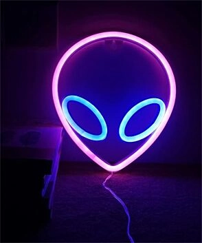 Elevate Your Space: Alien Head LED Neon Sign Perfect for Home Decor, Office Vibes, or Cosmic-Themed Parties.