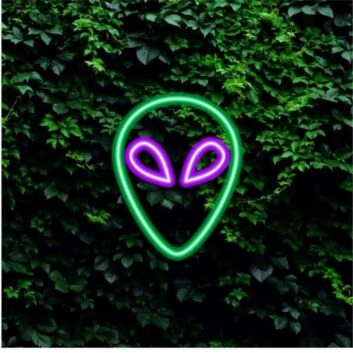 Brighten Your Space: Alien LED Neon Sign for Creative Home Decor, Cool Office Vibes, and Unique Party Atmospheres